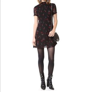 BB Dakota Floral Mock Neck Mini Dress